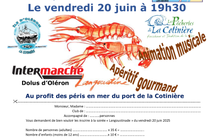 Langoustinade organisée au club au profit des familles des péris en mer de l'Ile d'Oléron.